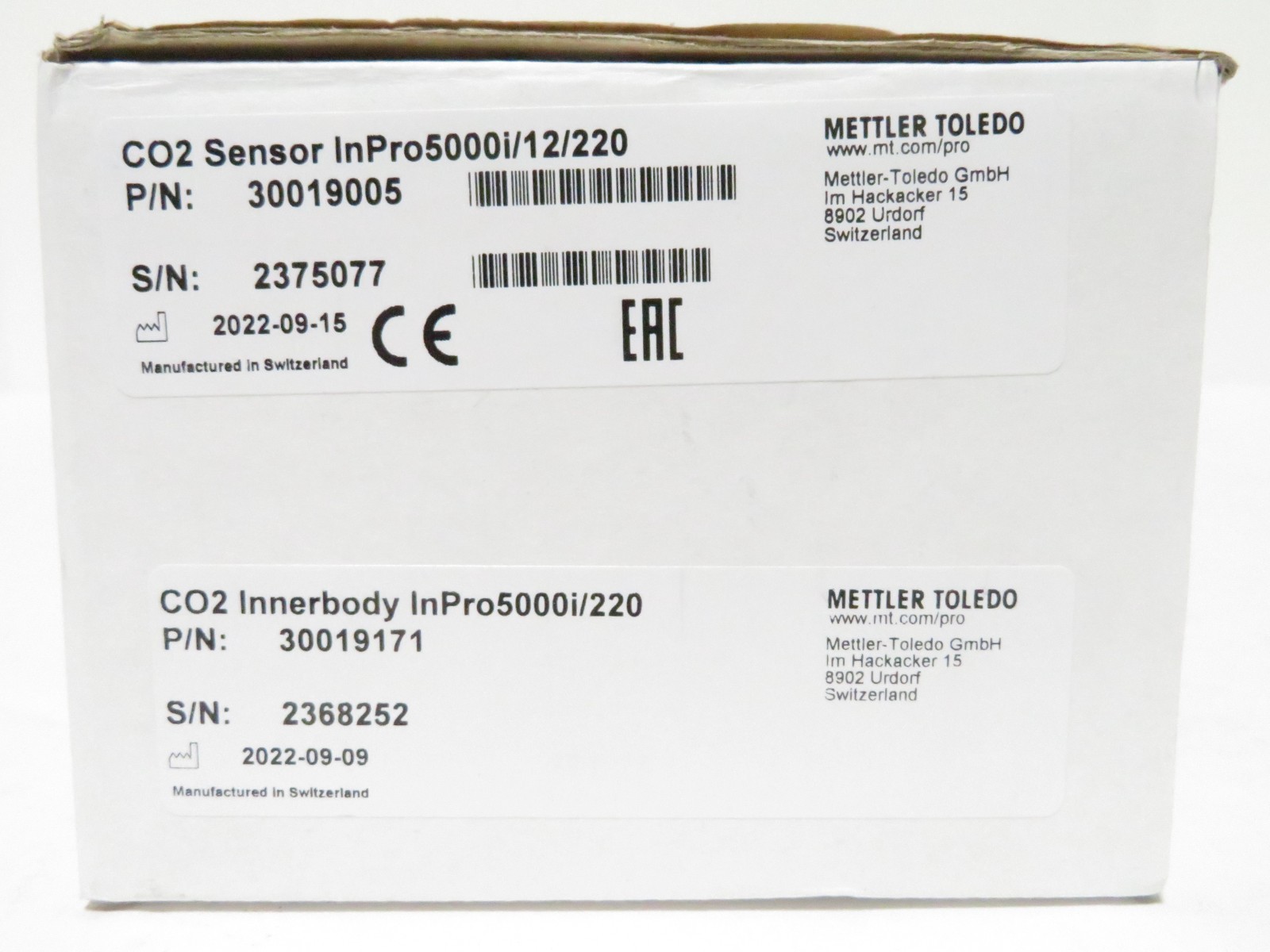 Mettler Toledo InPro 5000i /12/220 CO2 Sensor NEW IN BOX 2022 w/ MTCs