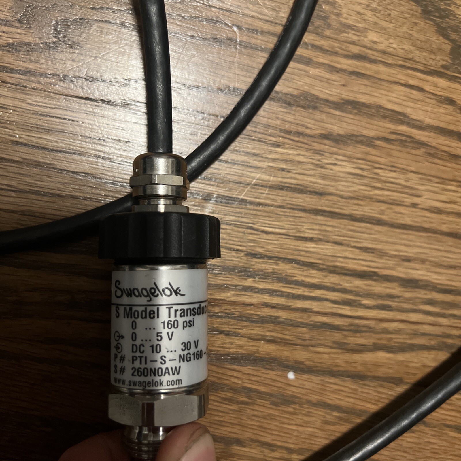 Swagelok PTI-S-NG160-22AQ Model S Air Pressure Transducer, 160 PSI, 10-30VDC