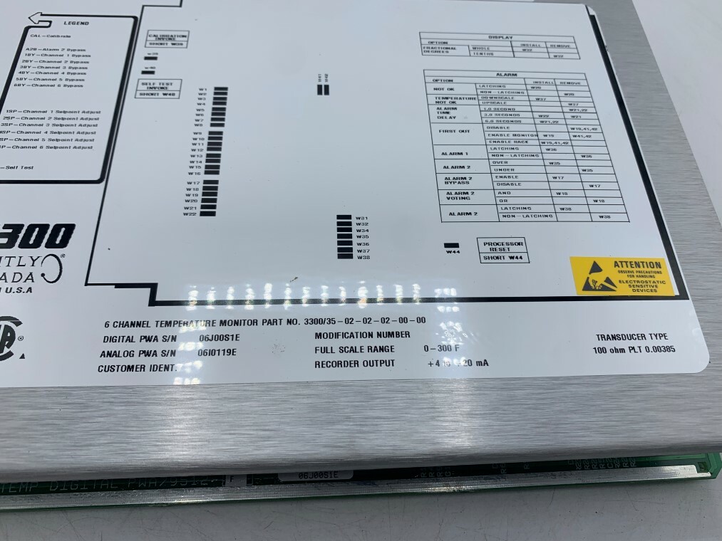 Bently Nevada 3300 6 Channel Temperature Monitor 81672-01