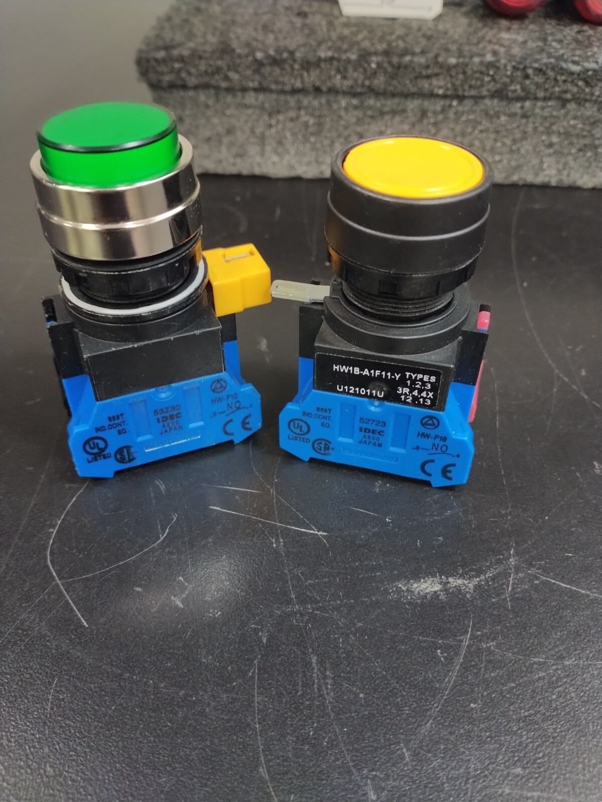 Assorted Lot of Industrial Panel Mount Push Switches with Indicating Lights