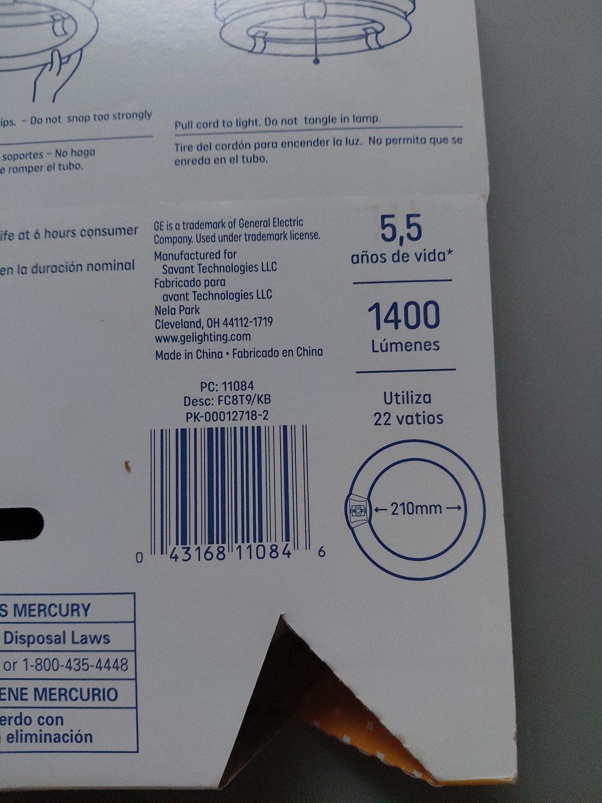 GE Lighting FC8T9/KB Circline Fluorescent Lamp 8″ 22W 3000K Warm Natural Light