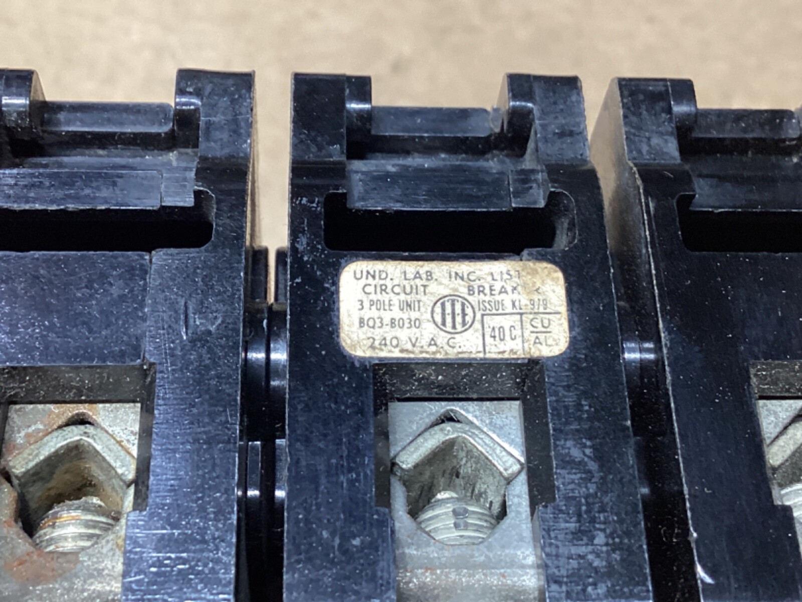 ITE Circuit Breaker BQ3B030 Type EQ-B 30A 3 Pole #104F228*CO