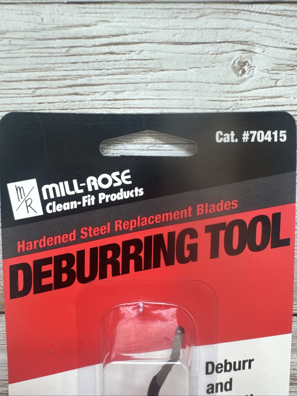 Mill-Rose Plastic Metal Deburring Tool Black Red with 2 Replacement Blades 70415