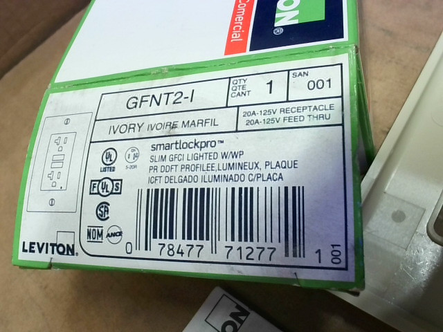 Leviton GFNT2-I Ivory Receptacle GFCI Outlet W/ Wallplate – New In Box