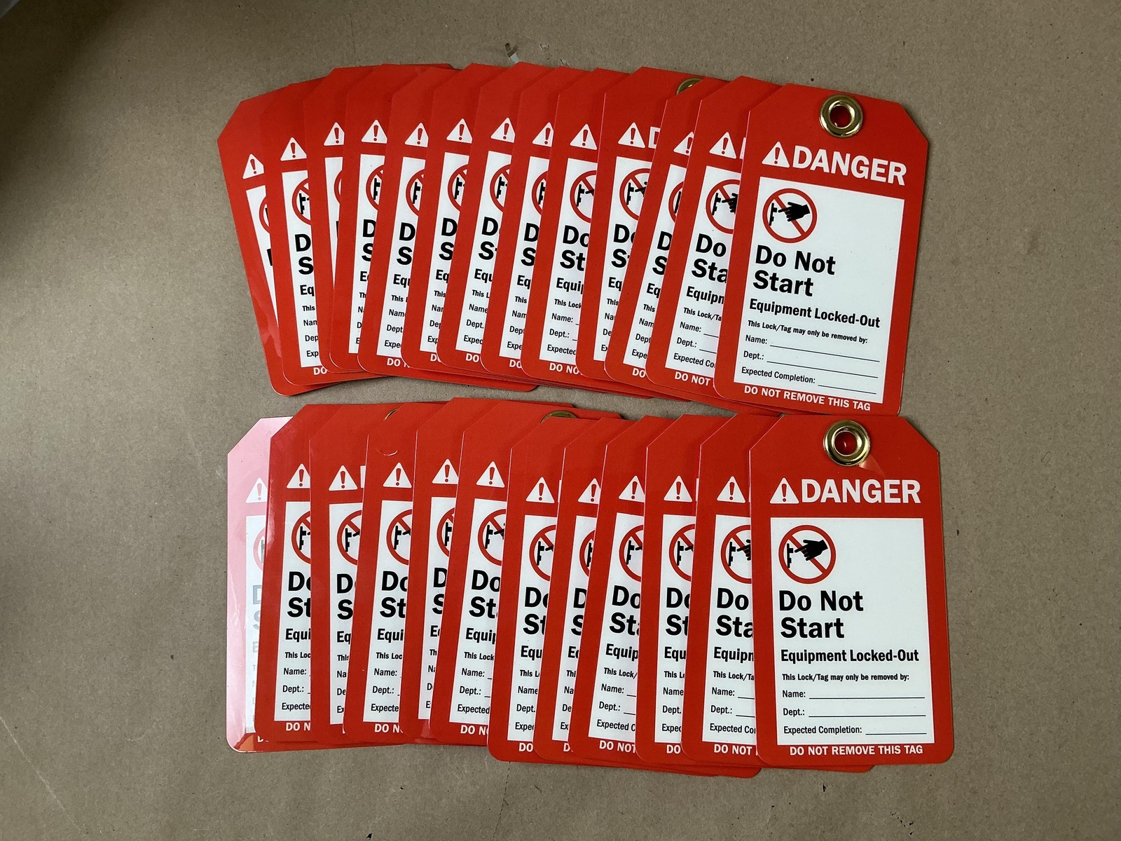 Lot 25 Lockout Tag 2-sided ANSI Danger Safety Tags Do Not Start Operate TG-0895