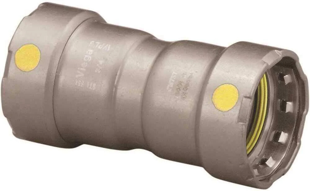Viega 25001 Coupling, 1/2 inch, Carbon Steel, Press x Press