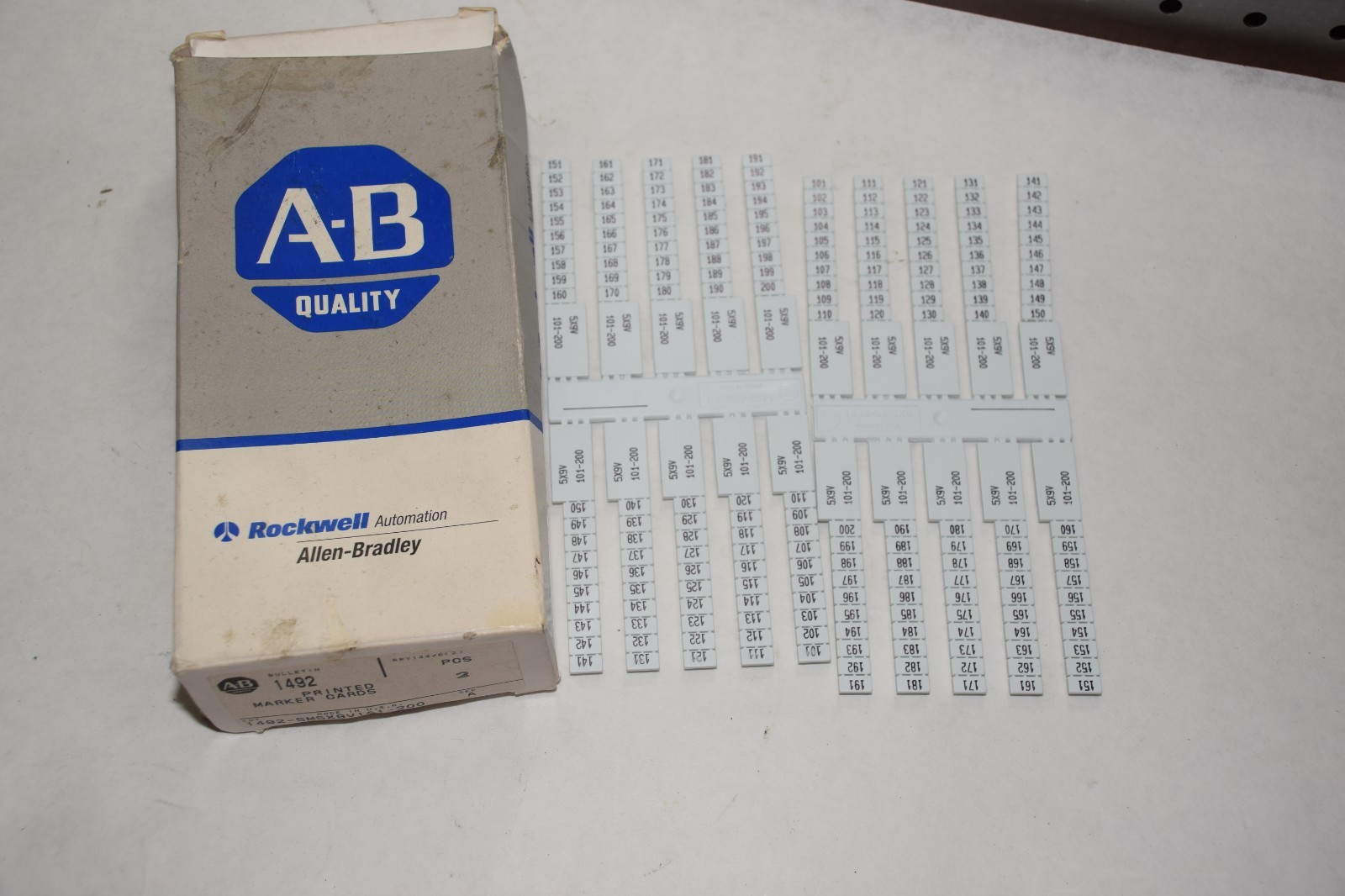 ALLEN BRADLEY 1492-SM5X9V101-200 SERIES A PRINTED MARKER CARDS NEW