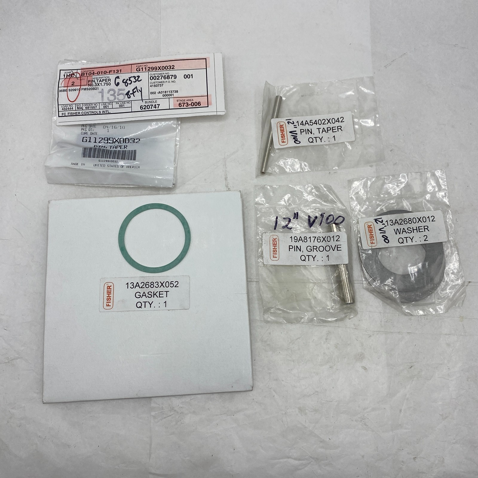 FISHER 19A8176X012, G11299X0032,14A5402X042, 13A2680X012,13A2683X052