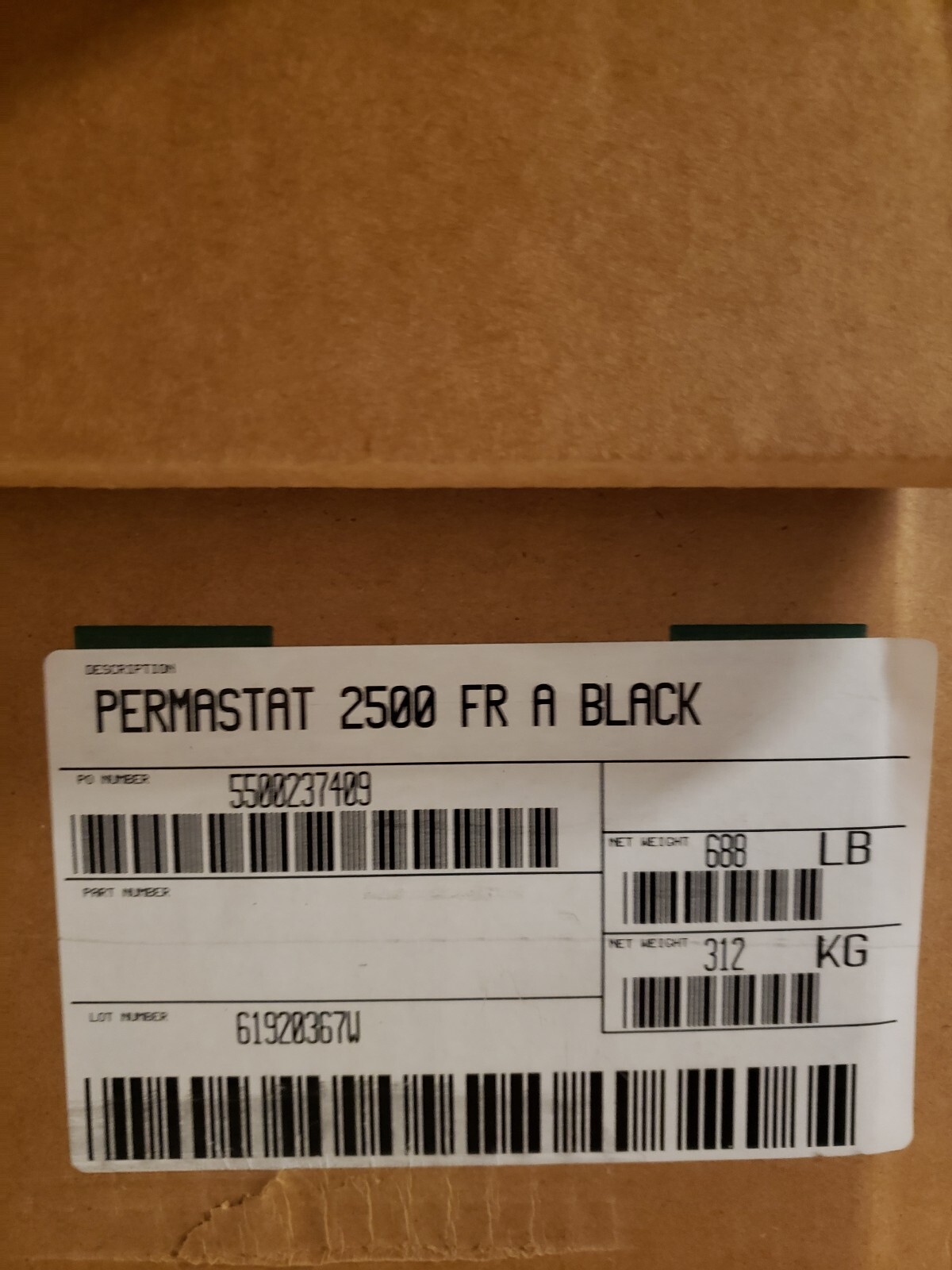 15 pounds Permastat polycarbonate PC/ABS resin pellets RTP 2500 FR A, Certified