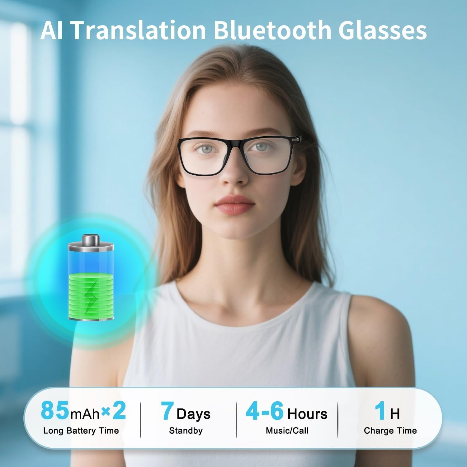 Lentes inteligentes De Traducción AI Chat GPT 169 Idiomas Traductor Tiempo Real