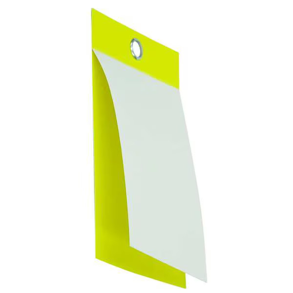 Tag & Label Tag, Blank, Vinyl, 5 in H x 3 1/8 in W, Yellow, Rectangle, 25 PK