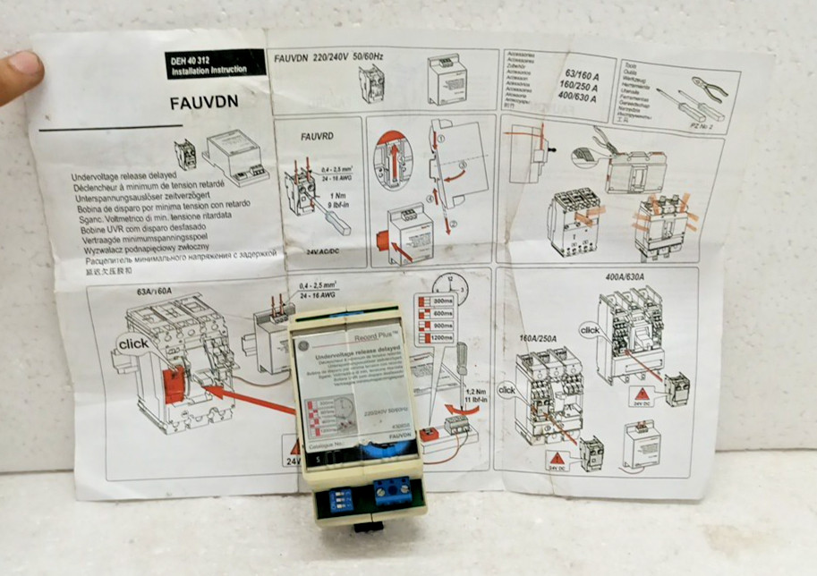 GE Record Plus FAUVDN Undervoltage Release Delayed 220/240V 50/60Hz 430858