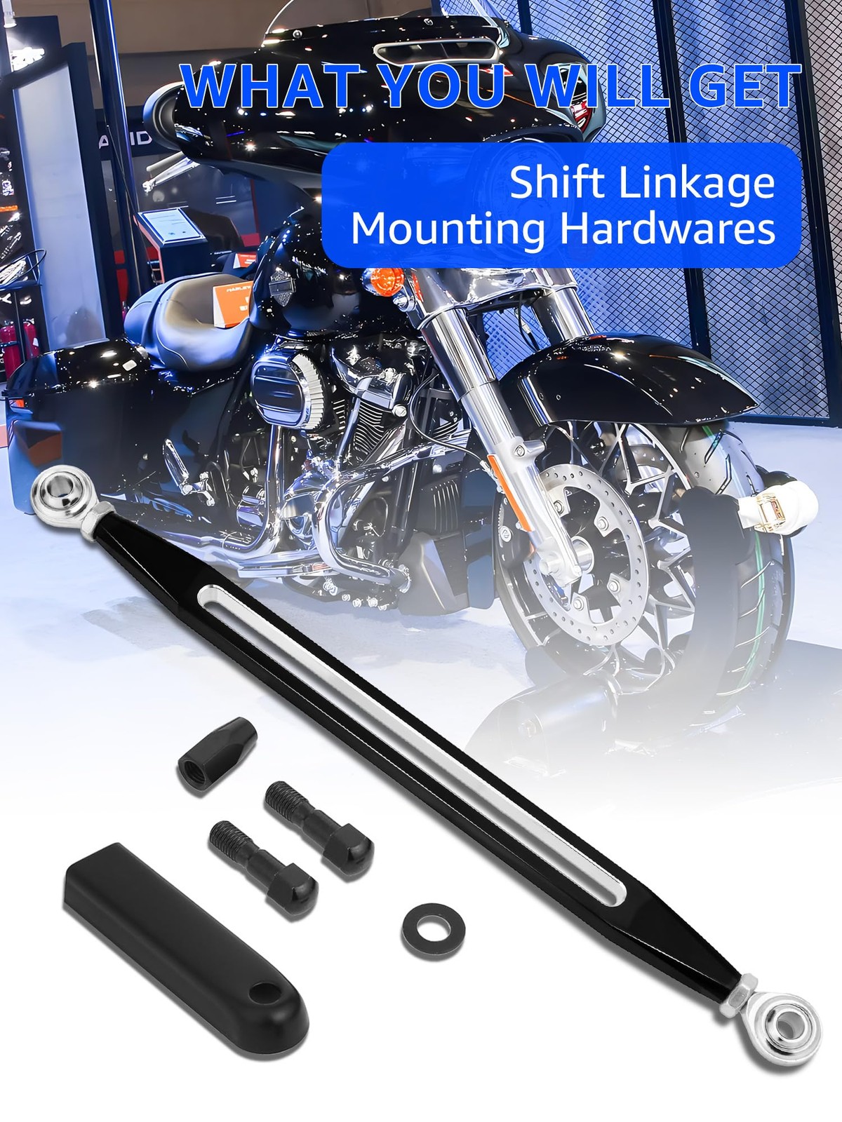 AILMOTO Black Shift Linkage, Shift Rod Compatible for Harley Davidson 1986-20…