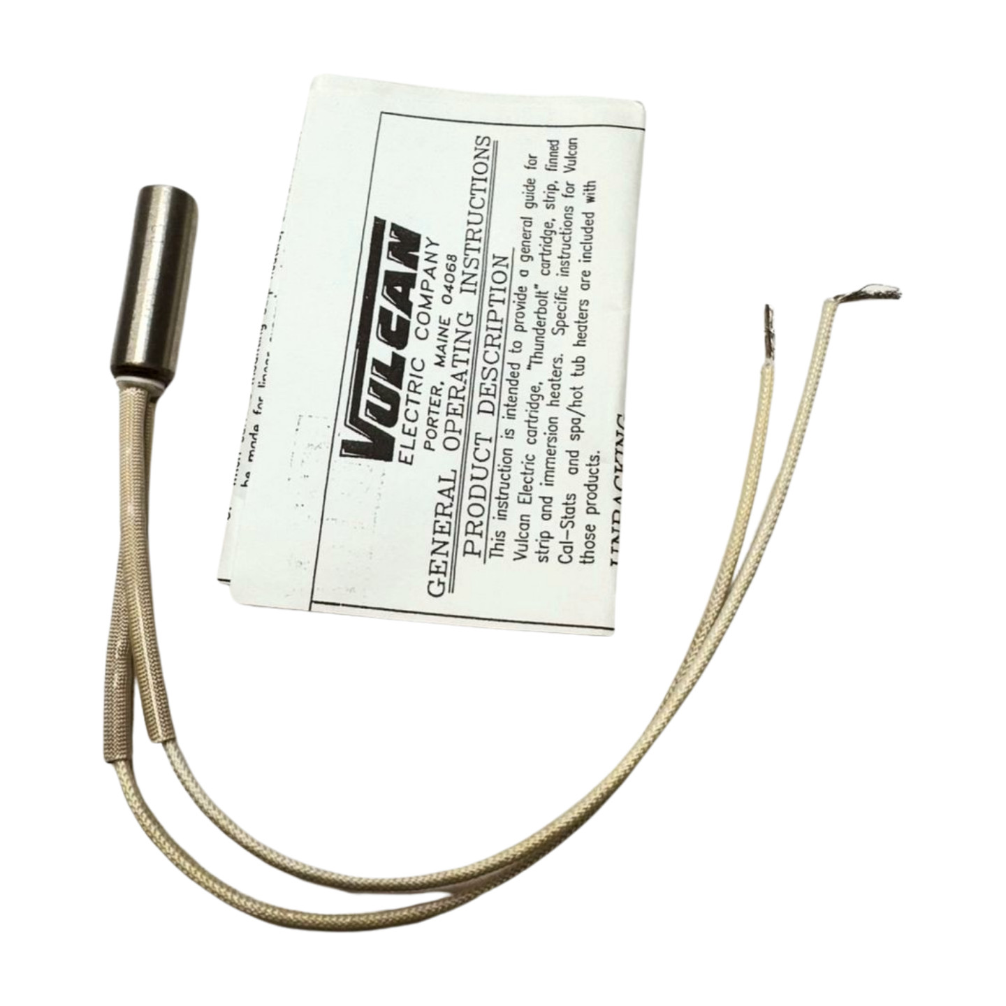 Vulcan TB501A Swaged Cartridge Heater, 150W, 120V, 3HR64, 4TB1, F08/0100/06003