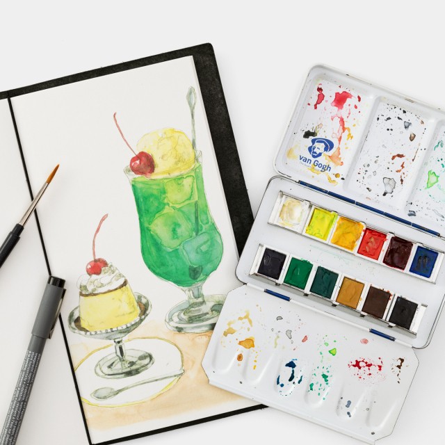 Traveler’s Factory TALENS Van Gogh Solid Watercolor Paints, 12-Color S Japan NEW