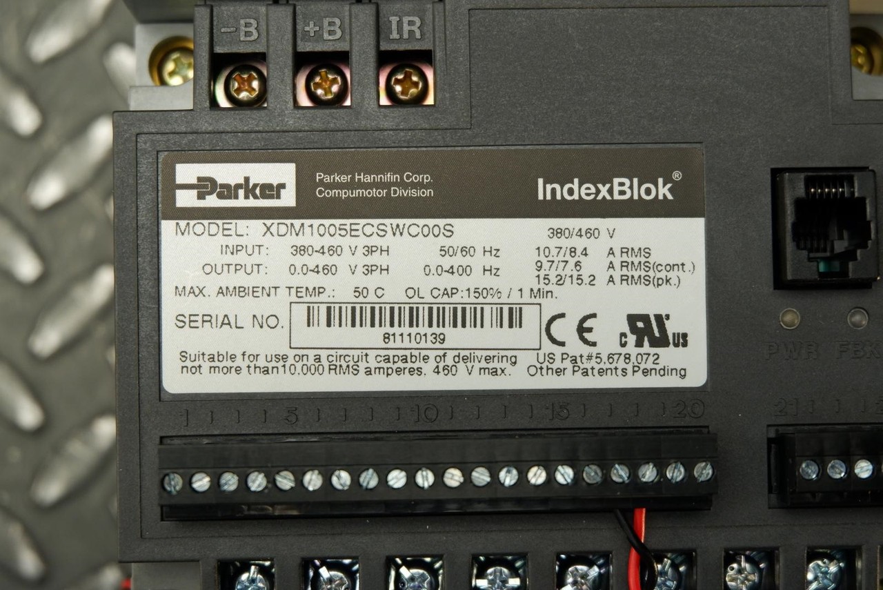 Parker XDM1005ECSWC00S IndexBlok XDM1105E Sensorless Drive 5 HP