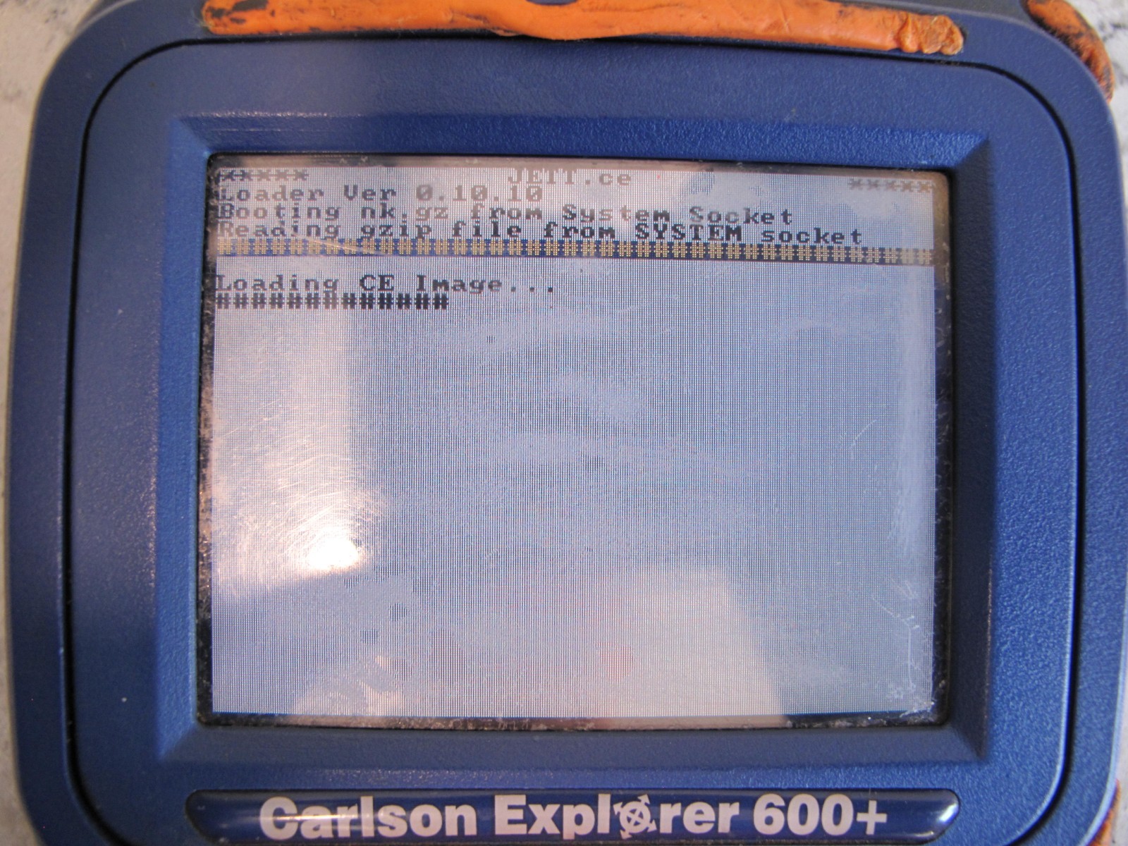 Carlson Explorer 600+ Data Collector turns on