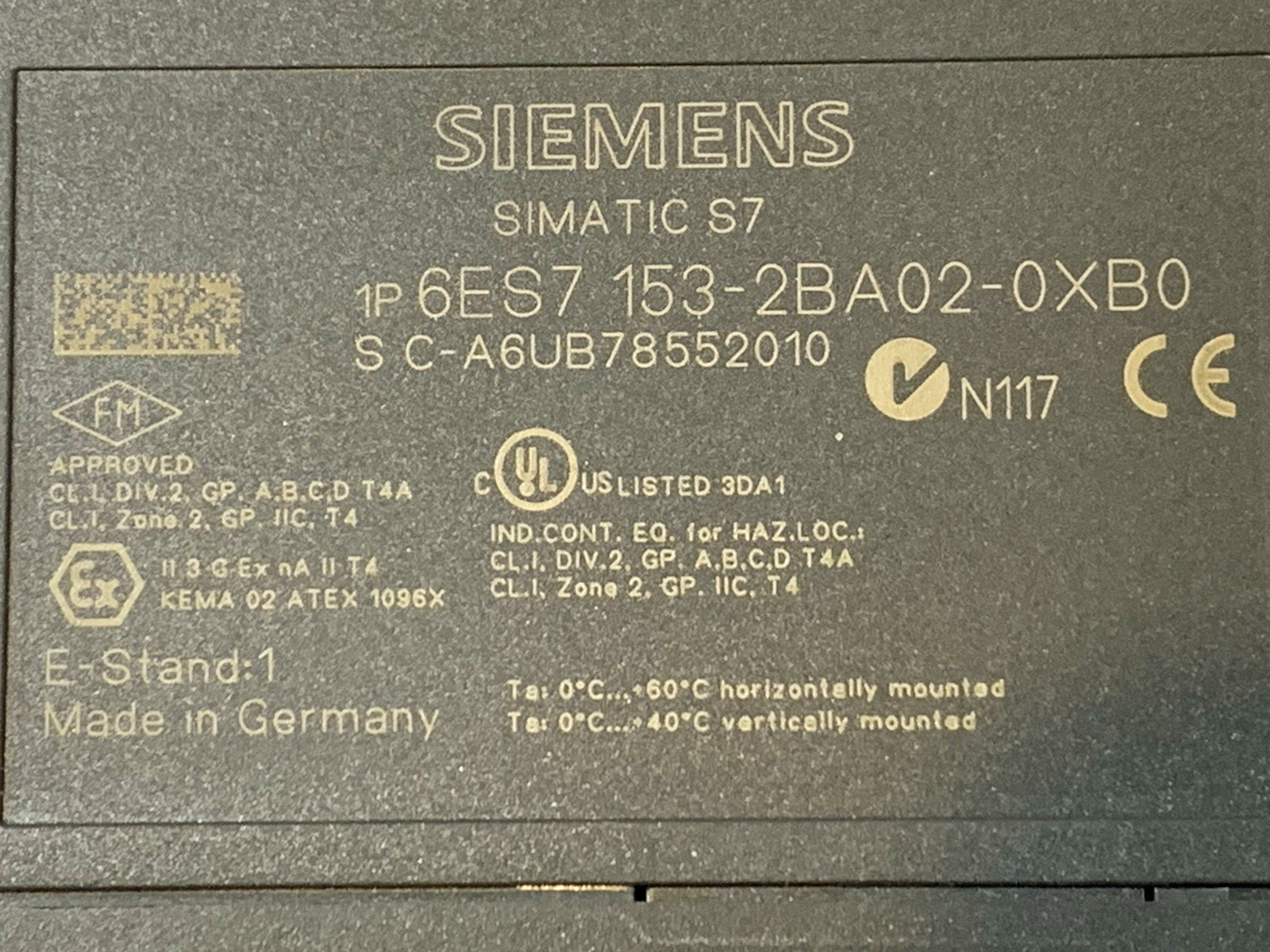 SIEMENS SIMATIC S7 INTERFACE MODULE ET200M/LINK IM 153-2 6ES7 153-2BA02-0XB0