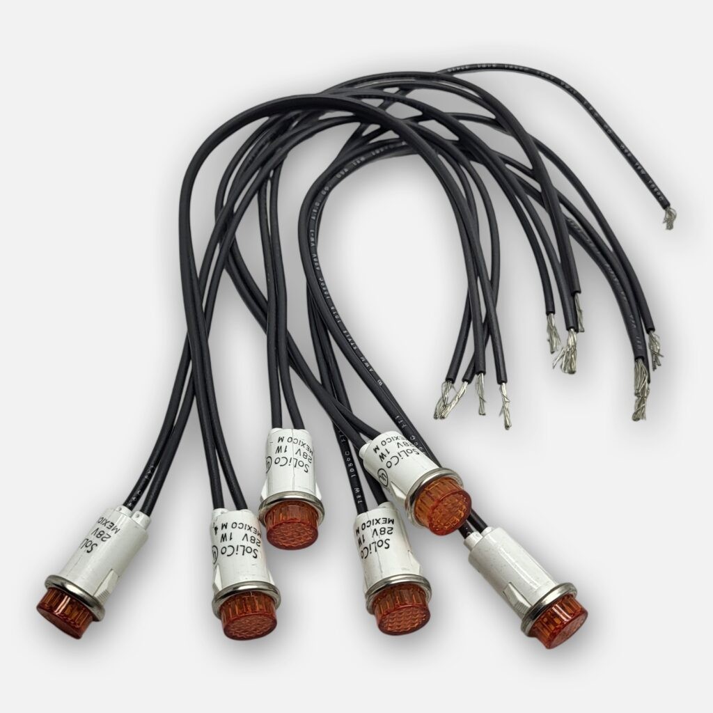 NEW LOT OF 6 SOLICO AMBER INDICATOR LIGHT 28V, 1W *READ*