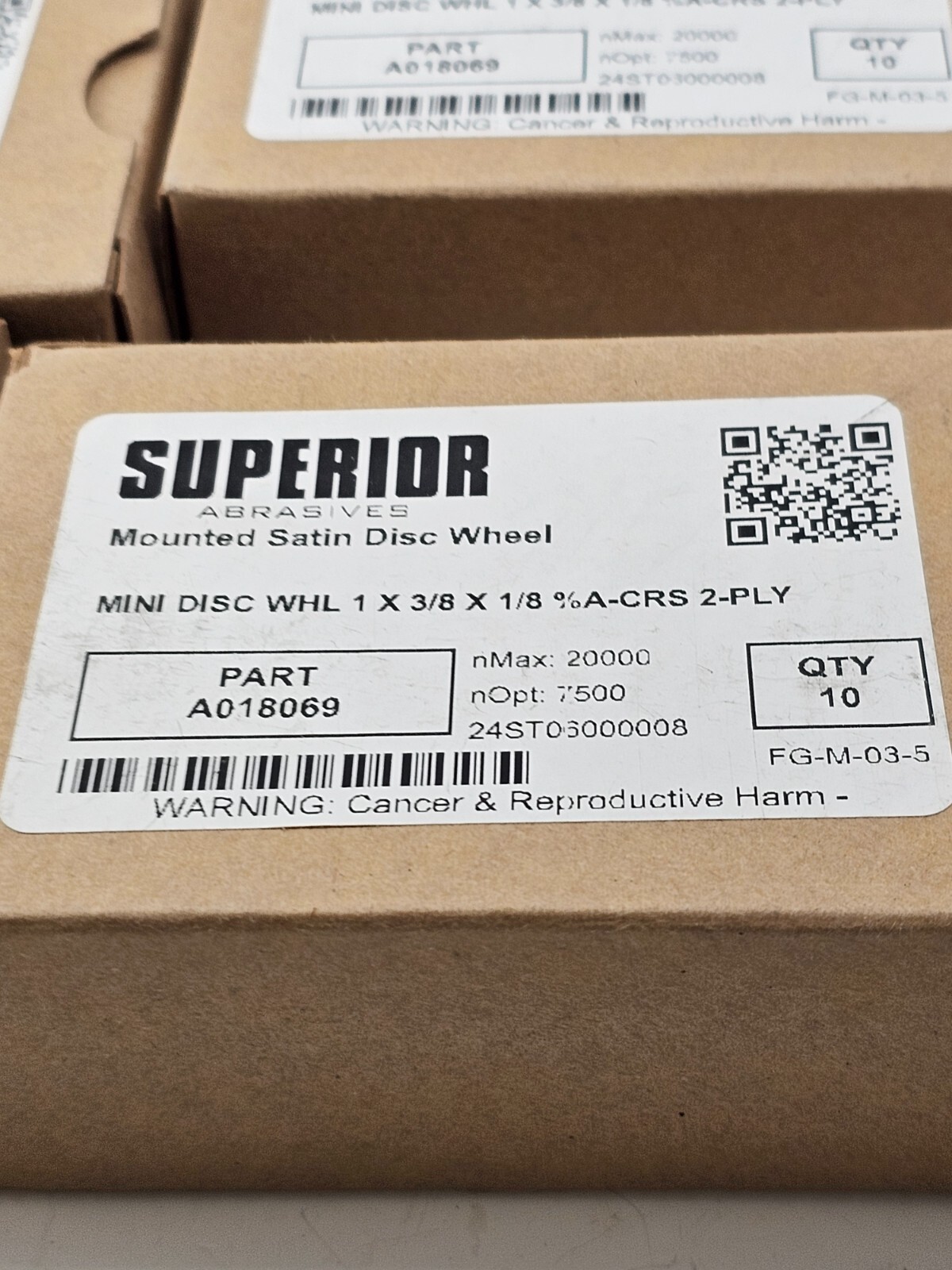 (QTY 40) Superior Abrasives Mounted Satin Disc Buffing Wheel A018069