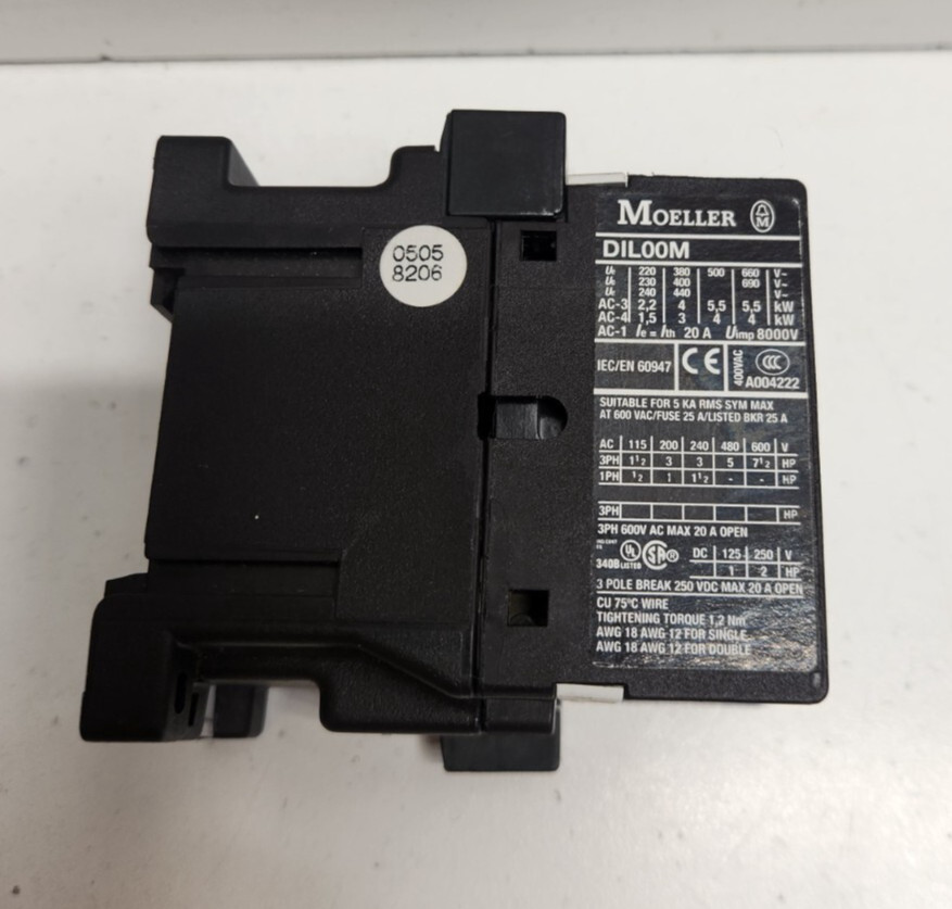 NEW NO BOX! MOELLER 20A 3POLE 230/240V COIL CONTACTOR DIL00M