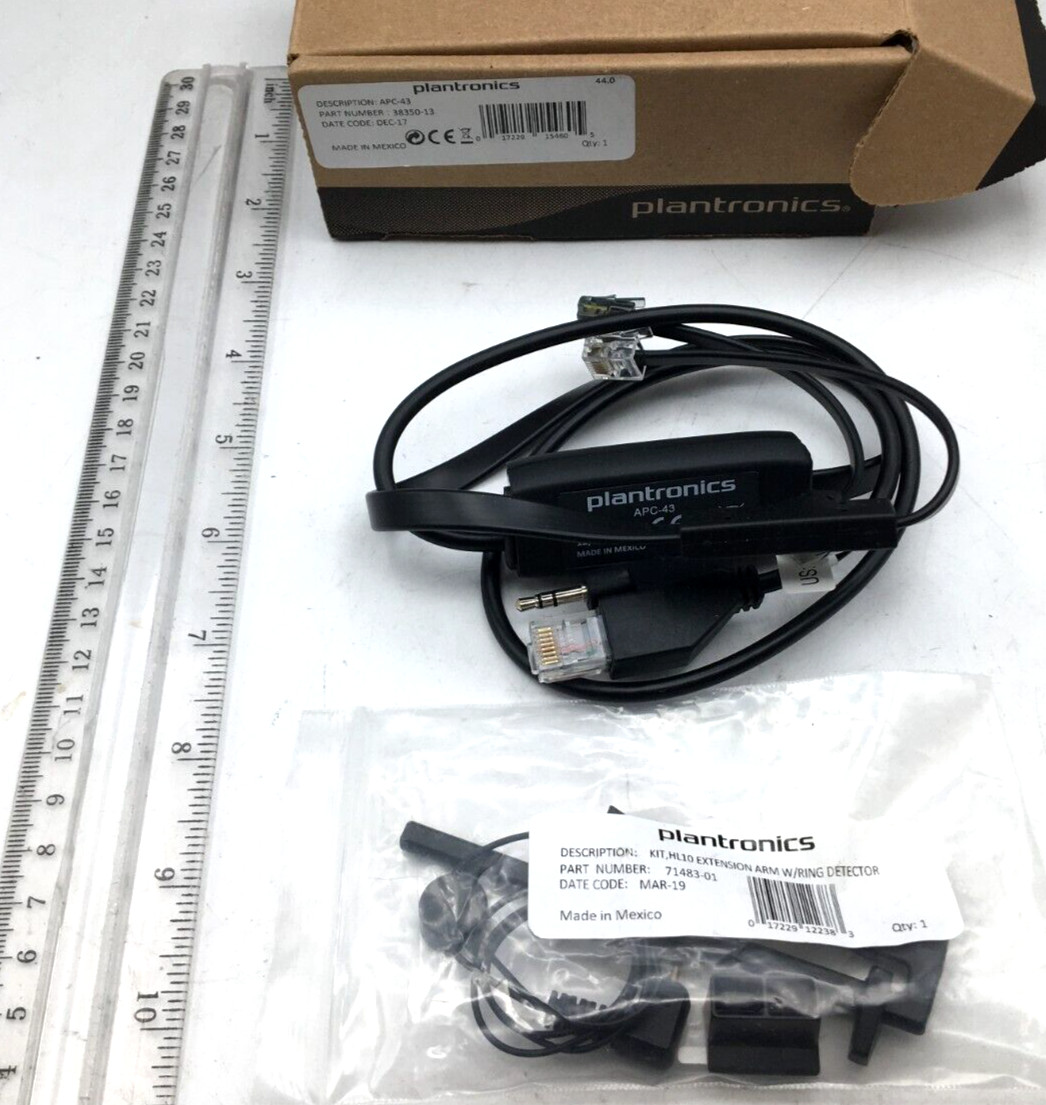 Plantronics Lot of 2 Switch Adapter APC-43 & Arm W Ring Extension Kit 71483-01