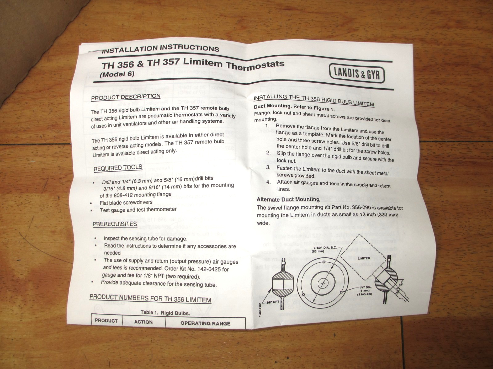 Landis & Gyr 356-0750 *NEW* Limitem Thermostat 069814 MCC Powers Siemens