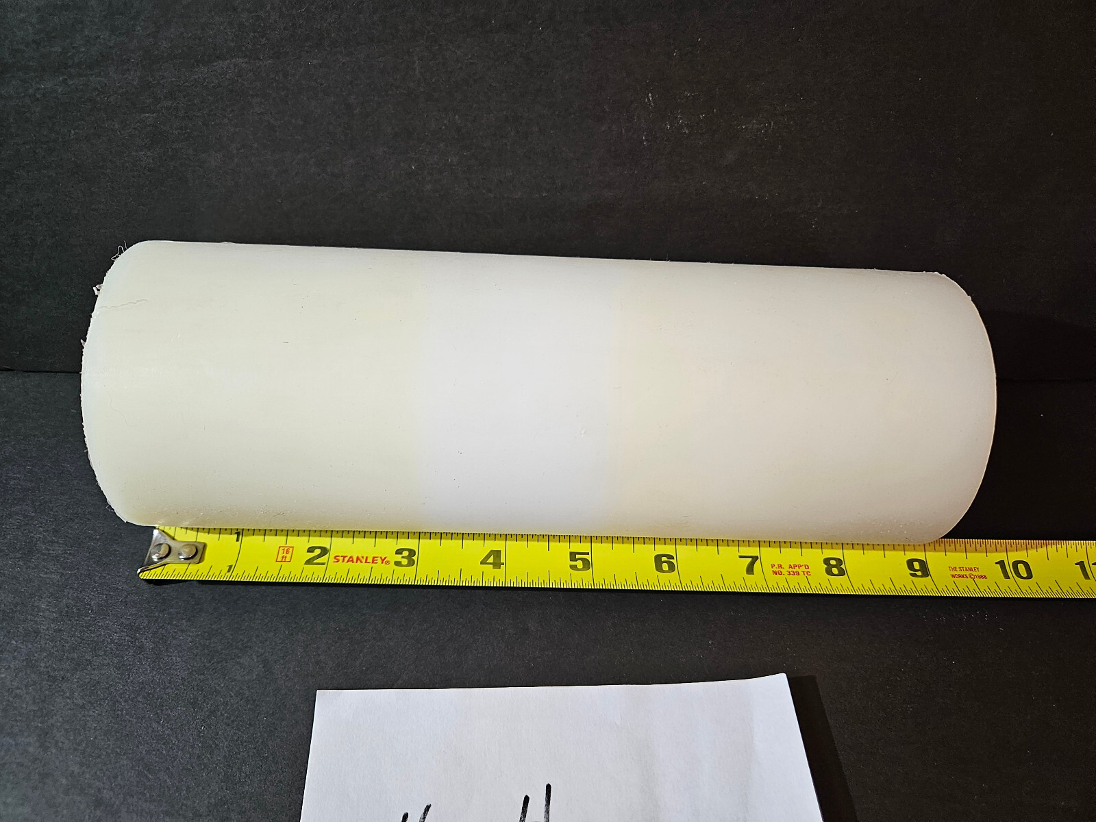 White Nylon Plastic Round Tube Cylinder Pipe Length 8 3/4″ OD 3 1/8 ID 1.850. #4