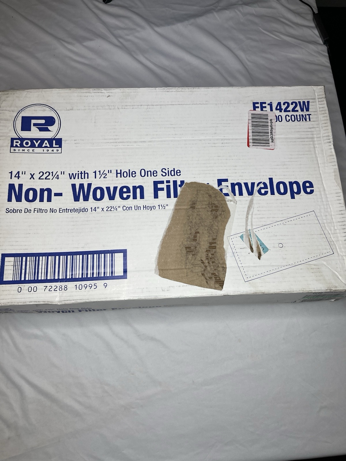 100 Sheets Royal FE1422 Replacement Filter Paper – 14″ x 22.25” 1.5 Hole