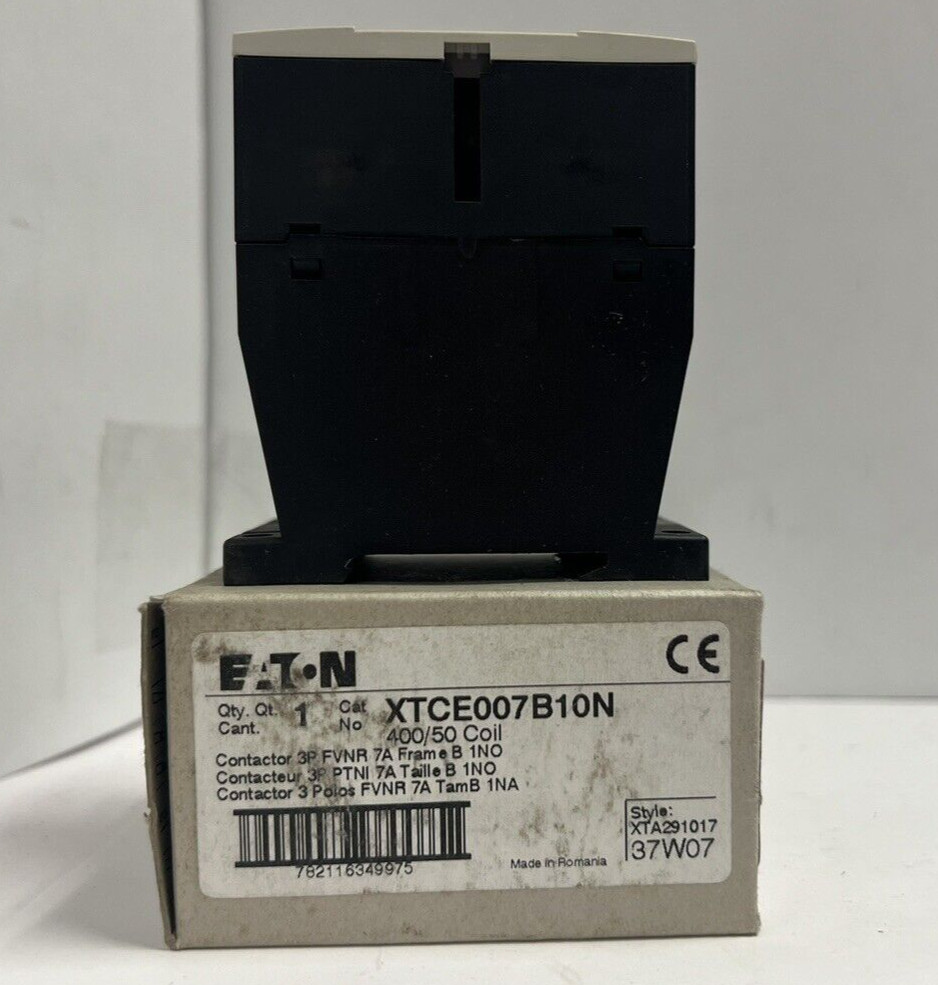 (1) NEW EATON XTCE007B10N CONTACTOR 3 POLE 400/50 COIL