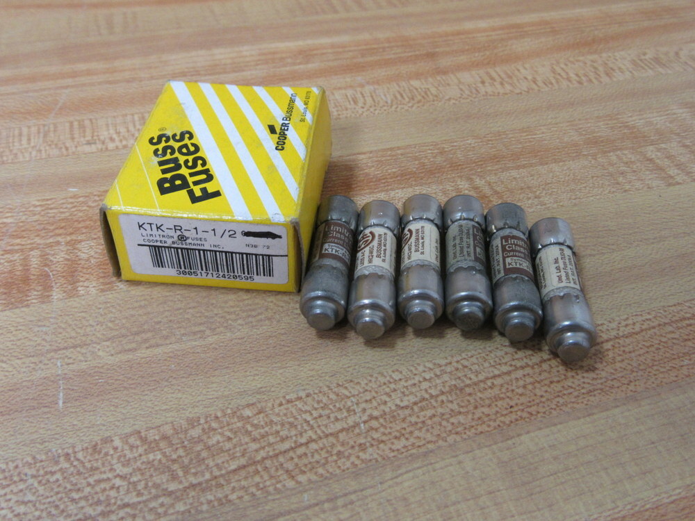 Buss KTK-R-1-1/2 Bussmann Fuse Cross Ref 4XC20 (Pack of 6)
