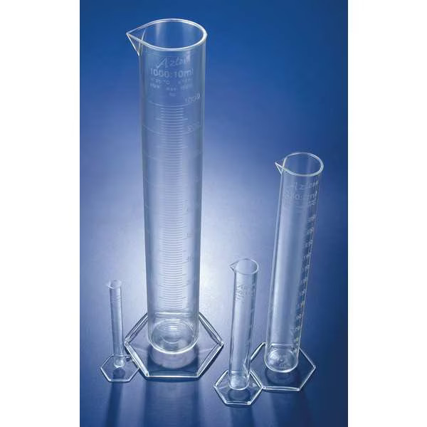 Zoro Select 8ADU8 Graduated Cylinder, 2000mL, Polypropylene (Formerly
