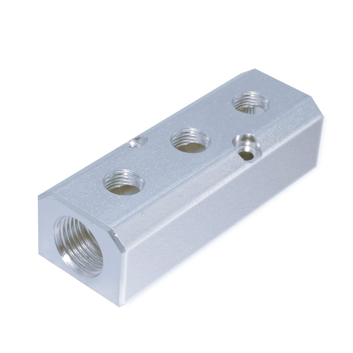 Aluminum 3 Way 5 Port Air Hose Inline Manifold Block Splitter Pneumatic 1 PCS