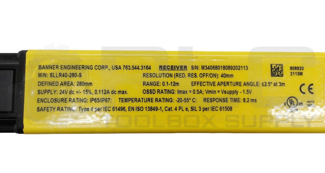 NEW BANNER SLLR40-280-S SAFETY LIGHT CURTAIN 808920