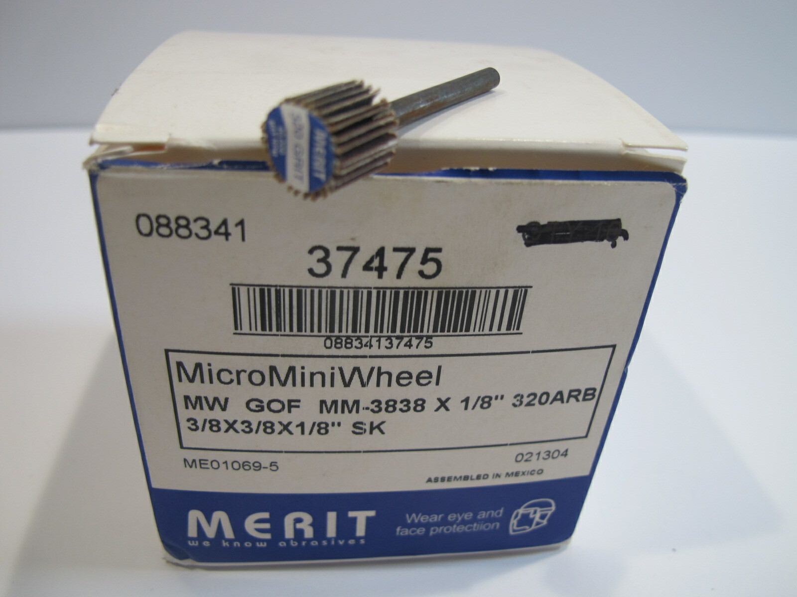 MERIT 08834137475 Flap mount MICROMINI Wheel AO 3/8×3/8×1/8 Abrasive Oxide 1pc