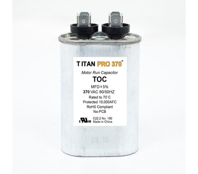 Packard TOC10 10 mF 370V Oval Motor Run Capacitor