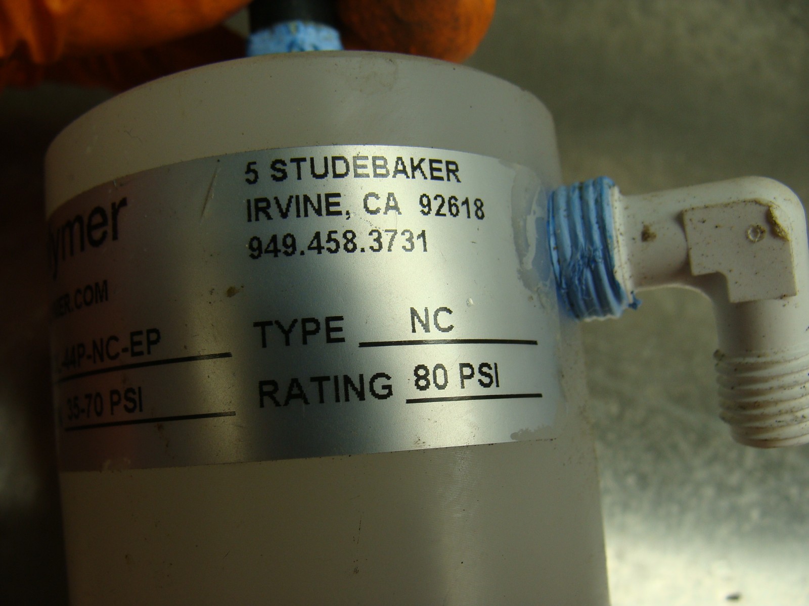 iPOLYMER HIGH-PURITY PNEUMATICALLY ACTUATED 2-WAY WATER VALVE WV-POL-44P-NC-EP