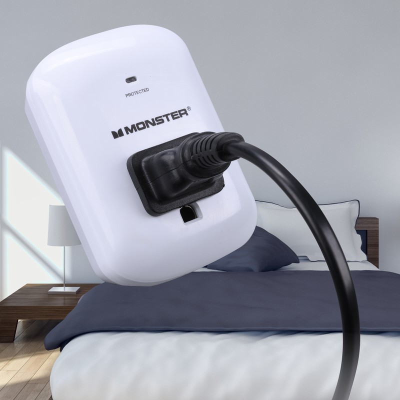 Monster Just Power It Up 1200 J 0 ft. L 1 outlets Surge Protector Wall Tap