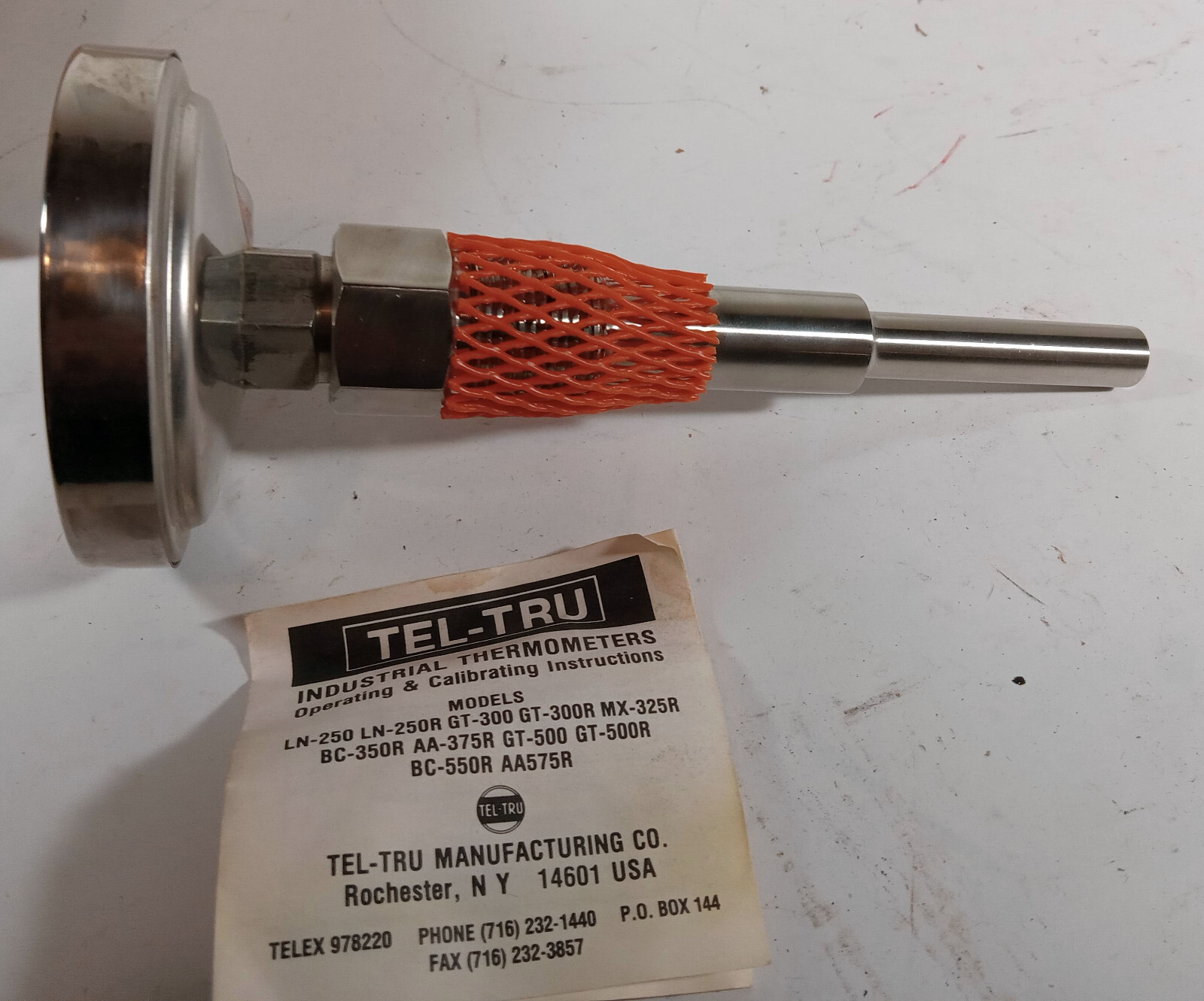 1 NEW TEL-TRU THERMOMETER -100F TO 150F WITH 304SS PROBE NIB ***MAKE OFFER***