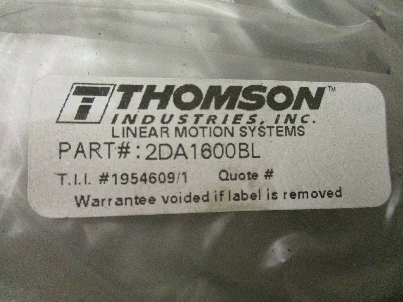 New other Thomson Linear Motion Quickslide 2DA1600BL A2917DH