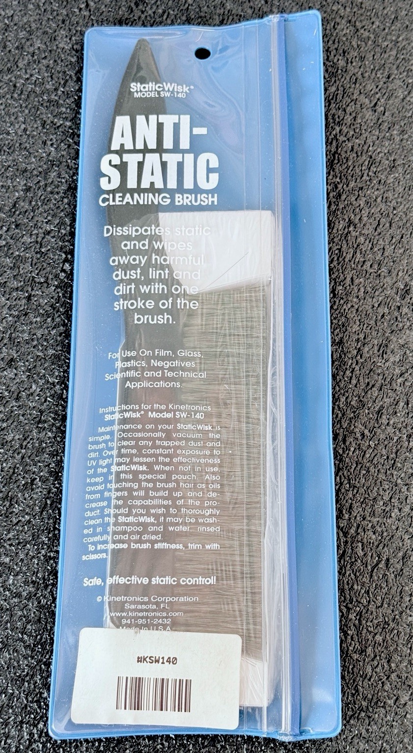 Kinectronics Static Wisk Cleaning Brush Model SW-140 USA MADE