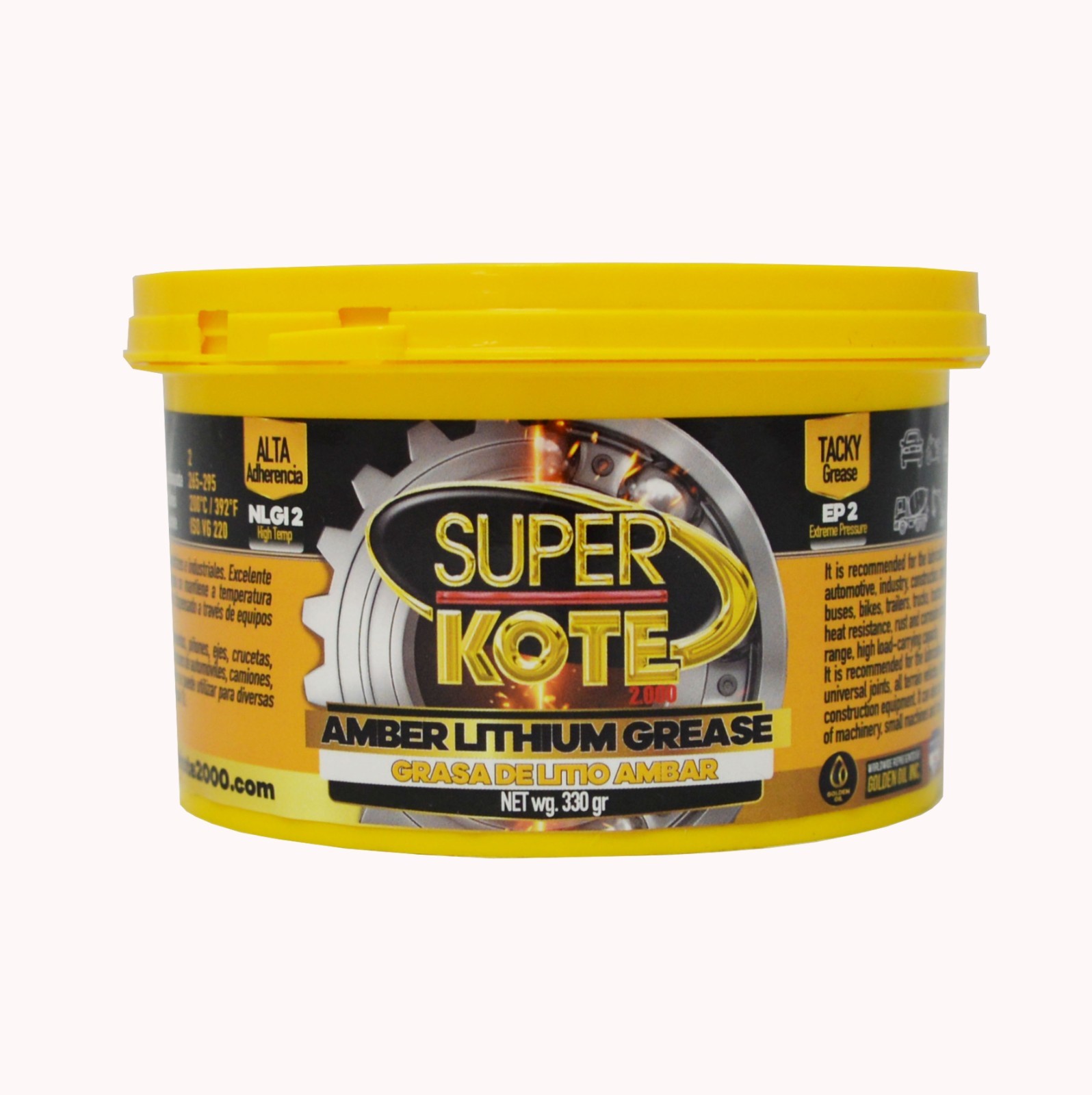 Multipurpose Lithium Grease NLGI 2 Amber & Tacky 360 gr Superkote 2000