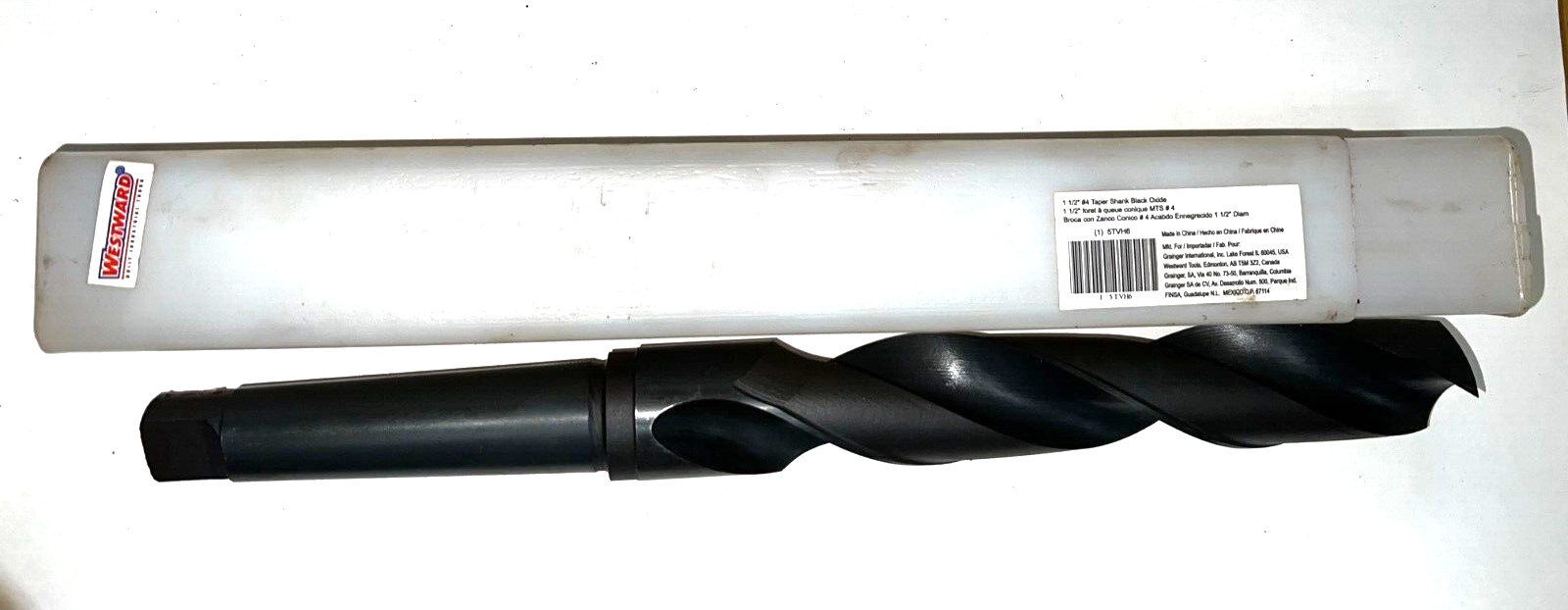 WESTWARD TAPERED SHANK DRILL BIT 5TVH6 MT4 1-1/2″ CUT 10″ LOC 15-1/2″ OAL