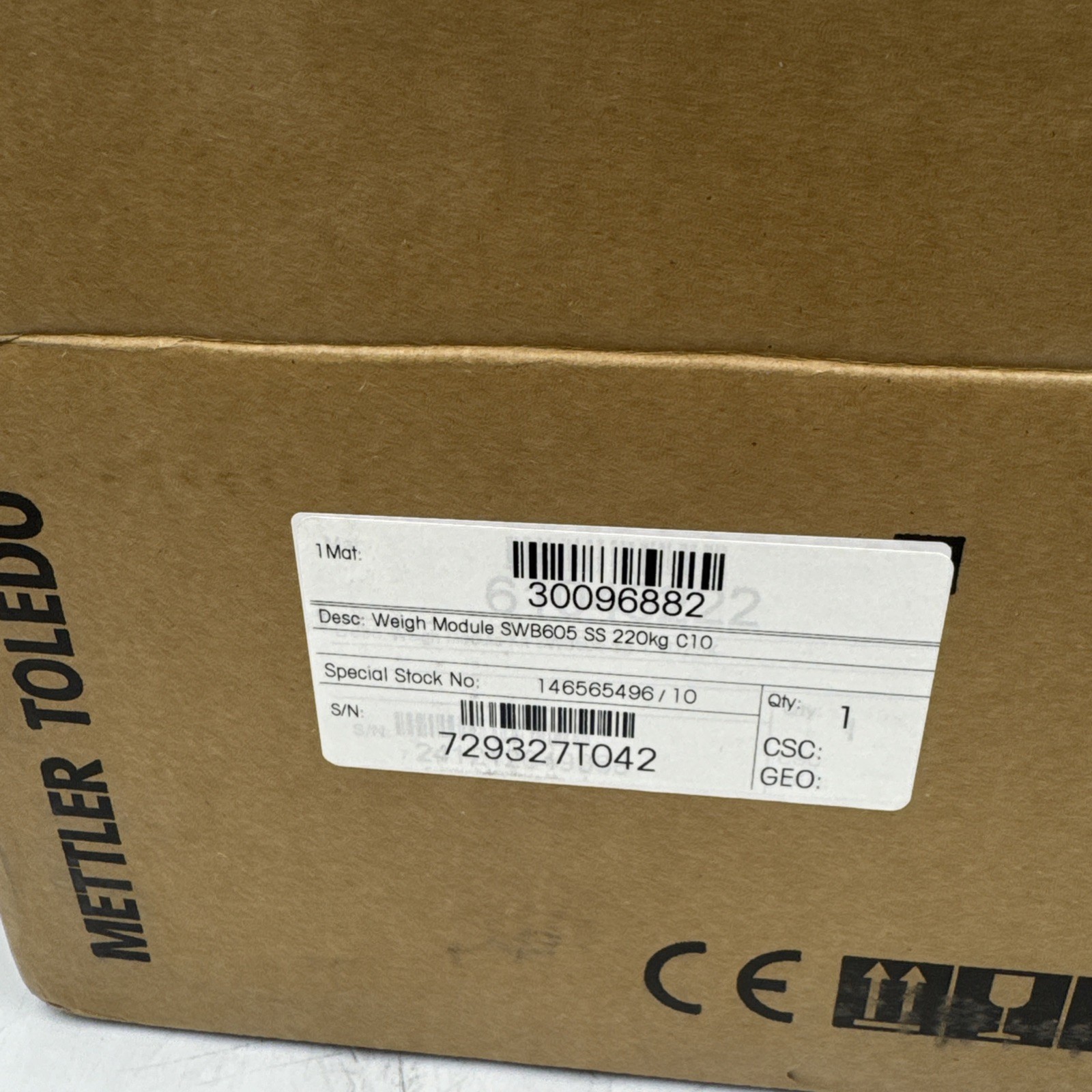 NEW!! METTLER TOLEDO SWB605 SS WEIGH MODULE W/ SLB615D LOAD CELL
