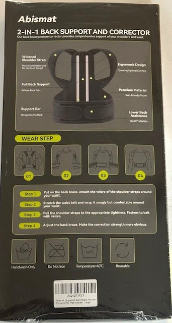 Abismat Upgraded Back Brace/Posture Corrector for Men and Women Size Large