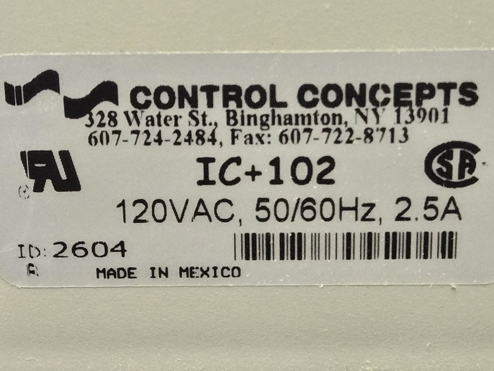 NOS Control Concepts 2.5A 120V Islatrol Plus Power Line Filter IC+102 Liebert