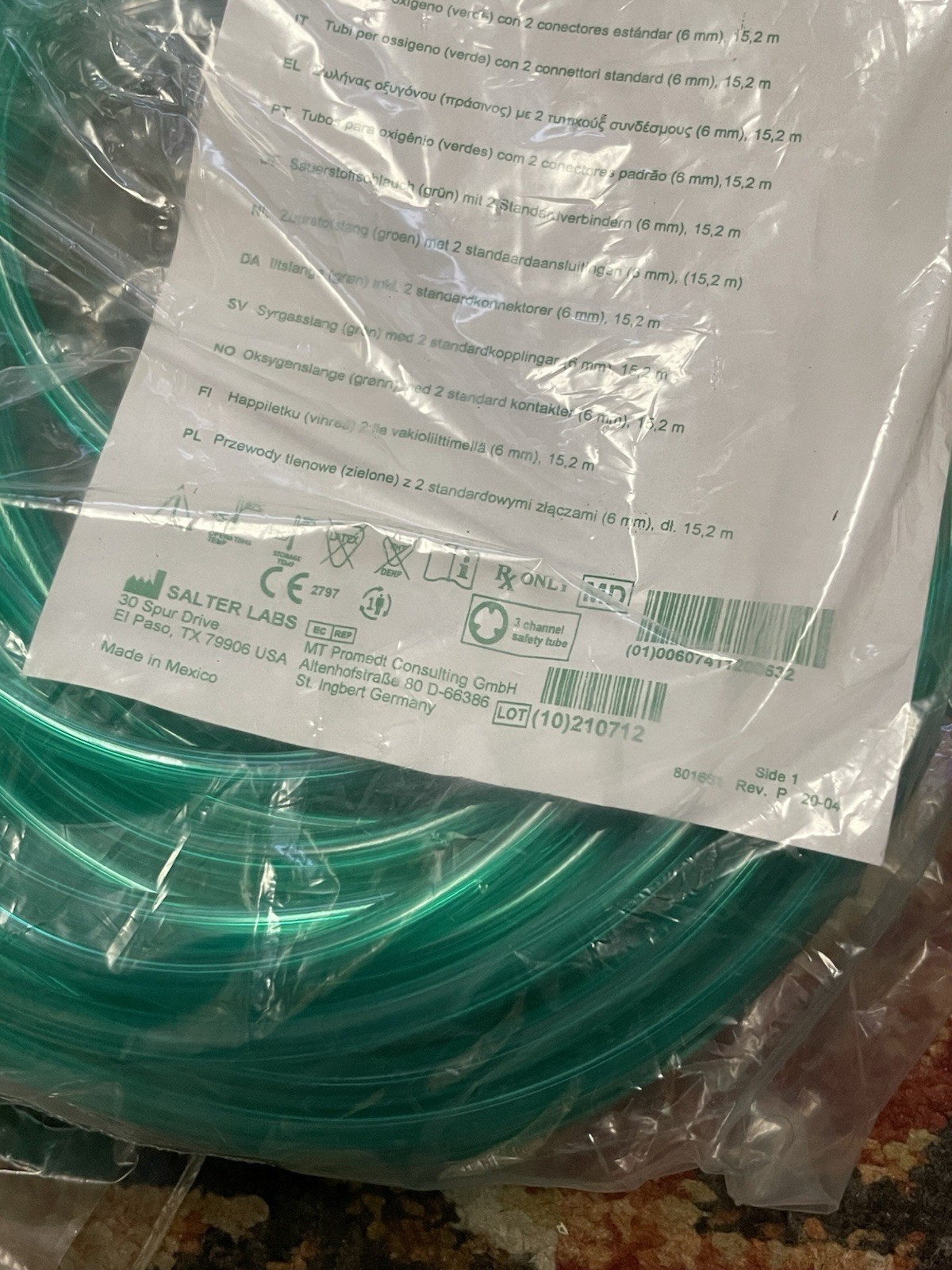 Salter Lab 2050 G-50 Green Tube 50 Feet Unused Sealed