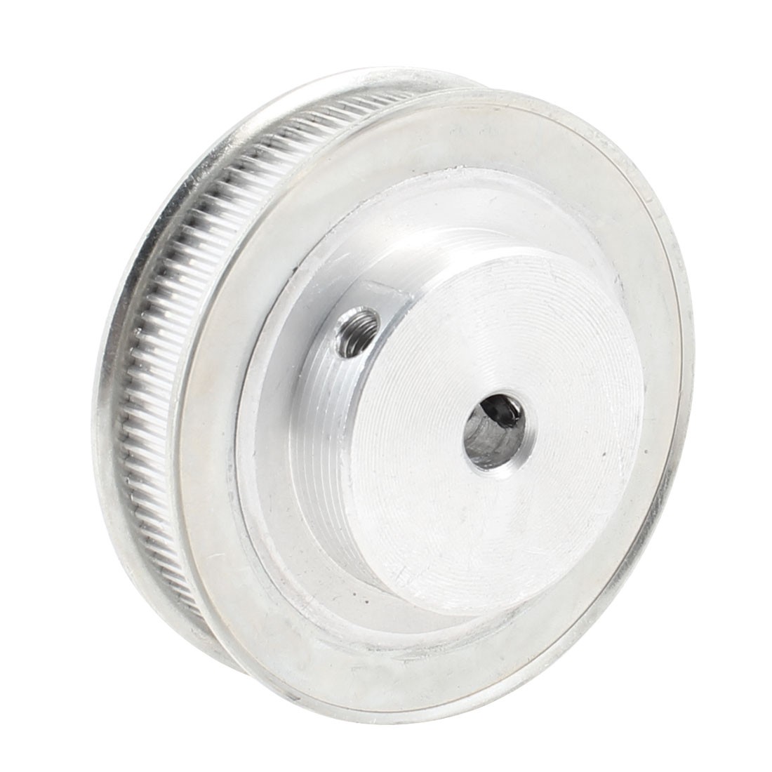 Silver Tone Aluminum Alloy 100 Teeth 8mm Bore Screwed Timing Pulley