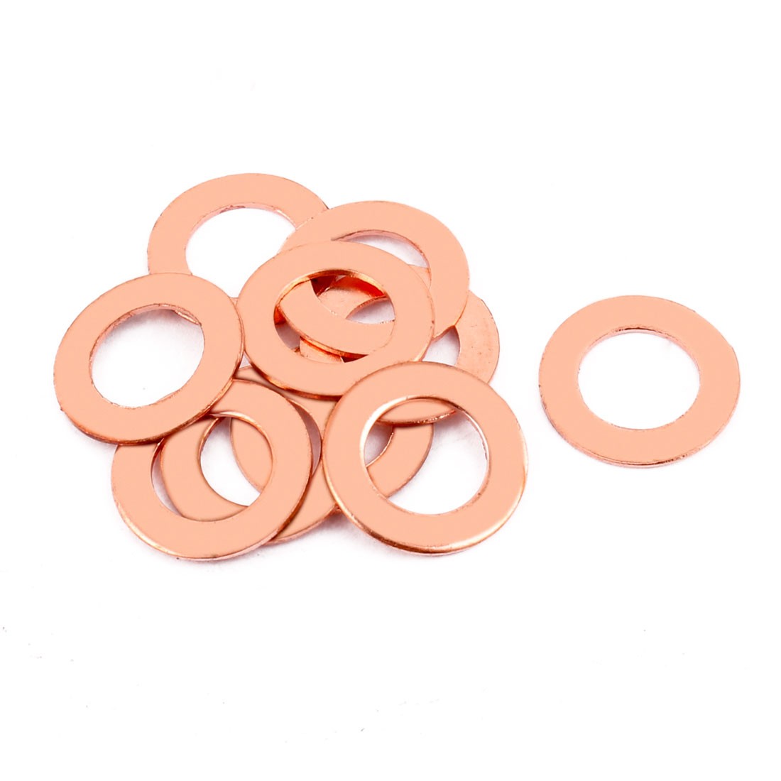 10pcs 18mm x 10mm x 1mm Flat Ring Copper Crush Washer Sealing Gasket Fastener