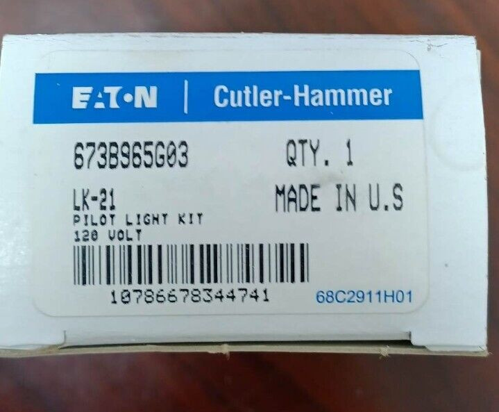 Cutler Hammer LK-21 673B965G03 Red Pilot Light Kit 120 Volt NEW IN BOX